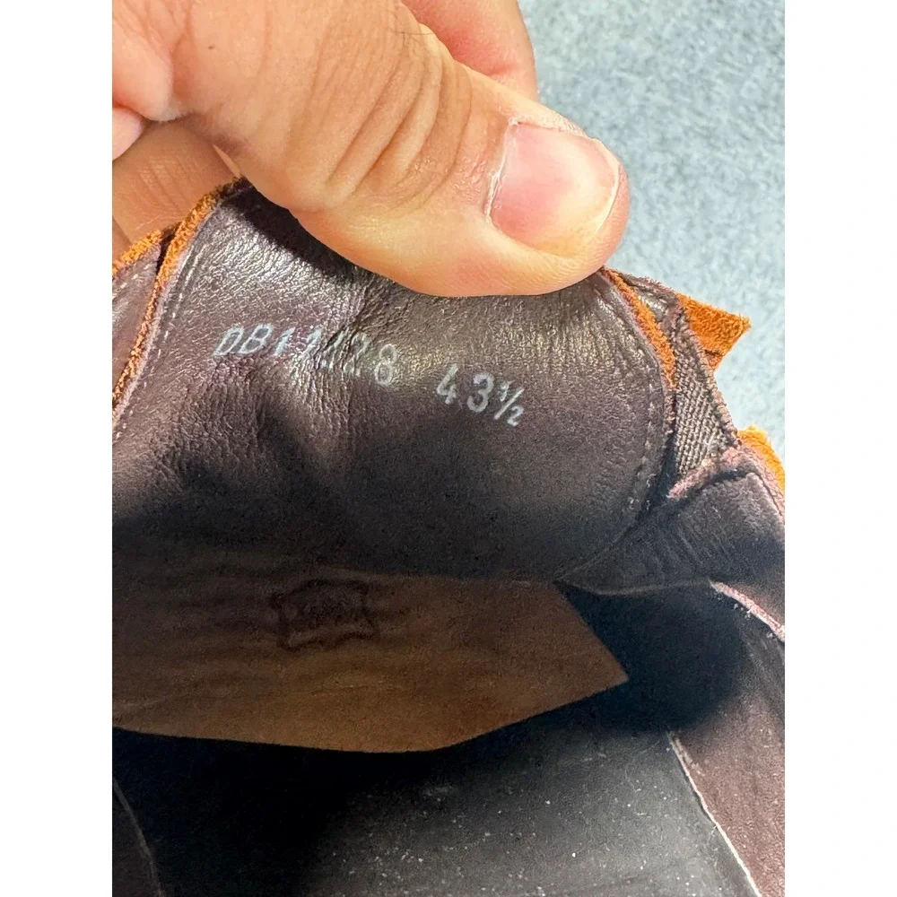 Dino Bigioni Mens Cognac Suede Derby Shoes Made in Italy Brown DB11428 Size 43.5
